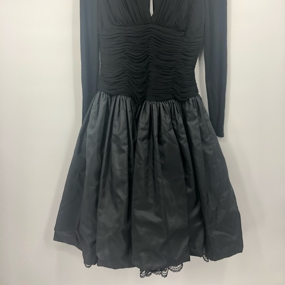 ✨ Stunning Retro Vintage 80s Prom Party Dress Long Sleeve Kevin Hall Couture - Picture 2 of 10